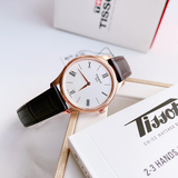 Buy Shop Tissot Tradition 5.5 White Dial Brown Leather Strap Watch for Men - T063.409.36.018.00 USA Online