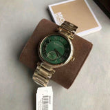 Buy Shop Michael Kors Skylar Green Dial Gold Steel Strap Watch for Women - MK6065 USA Online