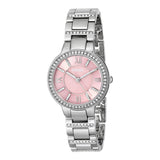 Buy Shop Fossil Virginia Pink Dial Silver Steel Strap Watch for Women - ES3504 USA Online