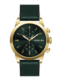 Buy Shop Fossil Townsman Chronograph Green Dial Green Leather Strap Watch for Men - FS5599 USA Online