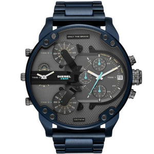 Buy Shop Diesel Daddy 2.0 Chronograph Grey Dial Blue Steel Strap Watch For Men - DZ7414 USA Online