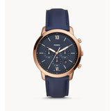 Buy Shop Fossil Neutra Chronograph Blue Dial Blue Leather Strap Watch for Men - FS5454 USA Online