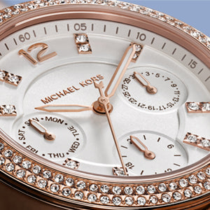 Buy Shop Michael Kors Sofie Chronograph Quartz White Dial Two Tone Steel Strap Watch For Women - MK6558 USA Online