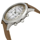 Buy Shop Emporio Armani Classic Chronograph Silver Dial Brown Leather Strap Watch For Men - AR2471 USA Online
