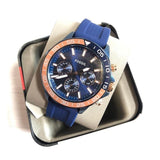 Buy Shop Fossil Bannon Multifunction Blue Dial Blue Silicone Strap Watch for Men - BQ2498 USA Online