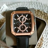 Buy Shop Fossil Multifunction Black Dial Black Leather Strap Watch for Men - BQ2654 USA Online