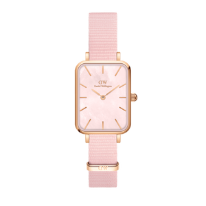 Buy Shop Daniel Wellington Quadro Pressed Mother of Pearl Pink Dial Pink Nylon Strap Watch For Women - DW00100509 USA Online