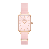 Buy Shop Daniel Wellington Quadro Pressed Mother of Pearl Pink Dial Pink Nylon Strap Watch For Women - DW00100509 USA Online