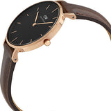Buy Shop Daniel Wellington Classic Petite Bristol Black Dial Brown Leather Strap Watch For Women - DW00100165 USA Online