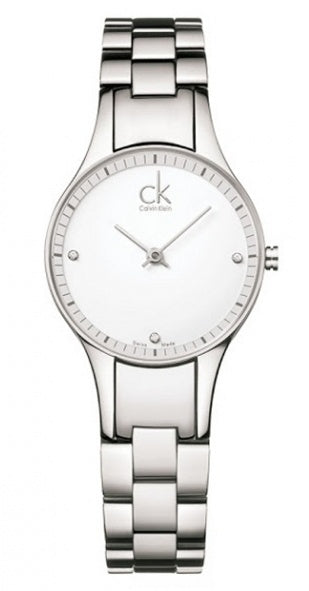 Buy Shop Calvin Klein Simplicity White Dial Silver Steel Strap Watch for Women - K4323101 USA Online