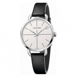 Buy Shop Calvin Klein Evan White Dial Black Leather Strap Watch for Women - K7B231CY USA Online