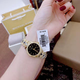 Buy Shop Michael Kors Runway Mercer Quartz Black Dial Two Tone Steel Strap Watch For Women - MK6672 USA Online