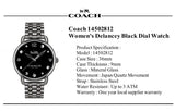 Coach Delancey Black Dial Black Steel Strap Watch For Women - 14502812