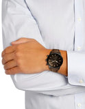 Fossil Townsman Chronograph Black Dial Brown Leather Strap Watch for Men - FS5437