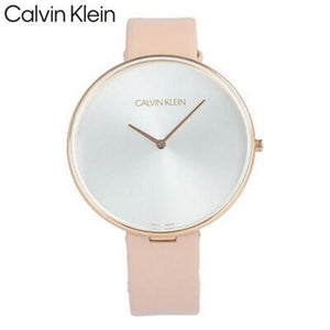 Buy Shop Calvin Klein Full Moon Silver Dial Pink Leather Stap Watch for Women - K8Y236Z6 USA Online