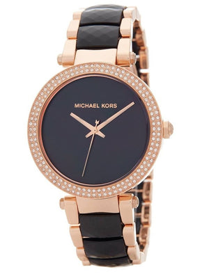 Buy Shop Michael Kors Parker Mother of Pearl Black Dial Two Tone Steel Strap Watch for Women - MK6414 USA Online