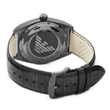 Buy Shop Emporio Armani Franco Black Dial Black Leather Strap Watch For Men - AR0368 USA Online