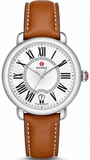 Buy Shop Michele Serein Silver Dial Brown Leather Strap Watch for Women - MWW21B000010 USA Online