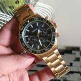 Buy Shop Fossil Bannon Multifunction Chronograph Green Dial Gold Steel Strap Watch for Men - BQ2493 USA Online