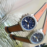 Buy Shop Fossil Bowman Chronograph Blue Dial Brown Leather Strap Watch for Men - FS5602 USA Online
