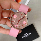 Buy Shop Coach Perry Floral Motif Fawn Dial Pink Leather Strap Watch for Women - 14503442 USA Online