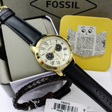Buy Shop Fossil Grant Chronograph White Dial Black Leather Strap Watch for Men - FS5272 USA Online
