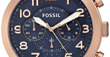 Buy Shop Fossil Pilot 54 Chronograph Blue Dial Brown Leather Strap Watch for Men - FS5204 USA Online