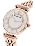 Buy Shop Emporio Armani Gianni T Bar Mother of Pearl Rose Gold Stainless Steel Strap Watch For Women - AR1909 USA Online