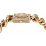 Buy Shop Michael Kors Chain Lock Pave Gold Dial Gold Steel Strap Watch For Women - MK4711 USA Online