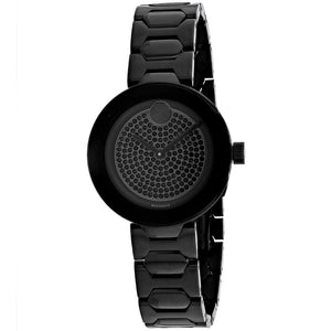 Buy Shop Movado Bold Crystals Black Dial Black Steel Strap Watch for Women - 3600576 USA Online