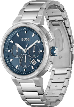 Buy Shop Hugo Boss One Chronograph Blue Dial Silver Steel Strap Watch For Men - 1513999 USA Online