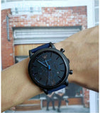 Buy Shop Emporio Armani Luigi Chronograph Black Dial Blue Rubber Strap Watch For Men - AR11023 USA Online