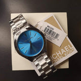 Buy Shop Michael Kors Runway Blue Dial Silver Steel Strap Watch for Women - MK3292 USA Online
