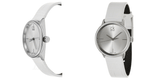 Calvin Klein Accent White Dial White Leather Strap Watch for Women - K2Y2Y1K6