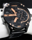 Buy Shop Diesel Big Daddy Chronograph Black Dial Black Steel Strap Watch For Men - DZ7312 USA Online