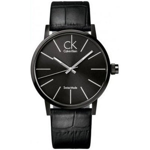Buy Shop Calvin Klein Black Dial Black Leather Strap Watch for Women - K7622401 USA Online