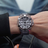 Buy Shop Guess King Quartz Silver Dial Silver Steel Strap Watch For Men - GW0497G1 USA Online
