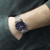 Buy Shop Emporio Armani Gianni Chronograph Blue Dial Silver Steel Strap Watch For Men - AR1648 USA Online