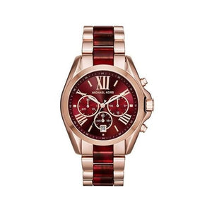 Buy Shop Michael Kors Bradshaw Burgundy Dial Two Tone Steel Strap Watch for Women - MK6270 USA Online