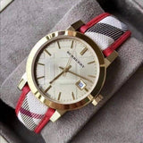 Buy Shop Burberry The City Champagne Dial Leather Strap Watch for Women - BU9139 USA Online