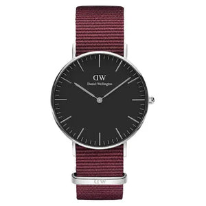 Buy Shop Daniel Wellington Classic Roselyn Black Dial Maroon Nylon Strap Watch For Women - DW00100274 USA Online