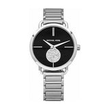Buy Shop Michael Kors Portia Black Dial Silver Steel Strap Watch for Women - MK3638 USA Online