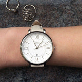 Buy Shop Fossil Jacqueline White Dial Beige Leather Strap Watch for Women - ES3793 USA Online