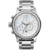 Nixon 42-20 Chrono Silver Dial Silver Steel Strap Watch for Men - A037-710