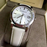 Buy Shop Burberry The City White Dial White Leather Strap Watch for Women - BU9128 USA Online