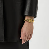 Buy Shop Michael Kors Chain Lock Pave Gold Dial Gold Steel Strap Watch For Women - MK4711 USA Online