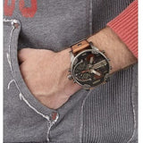 Buy Shop Diesel Mr Daddy 2.0 Chronograph Black Dial Brown Leather Strap Watch For Men - DZ7332 USA Online