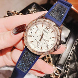 Buy Shop Guess Swirl Analog Quartz White Dial Blue Rubber Strap Watch for Women - W1096L4 USA Online
