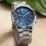 Buy Shop Guess Hendrix Chronograph Blue Dial Silver Steel Strap Watch for Men - W1309G1 USA Online