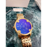 Buy Shop Diesel Mr Daddy Blue Dial Gold Steel Strap Watch For Men - DZ7347 USA Online